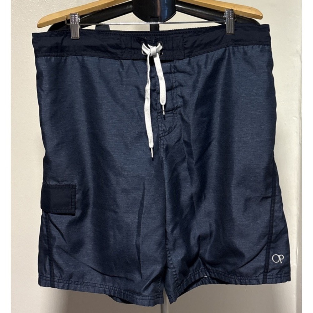 OP Ocean Pacific Swim Trunks Mens Large Blue Cargo Board Shorts‎
